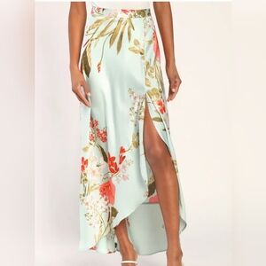Lulus Floral High-Low Skirt with Slit